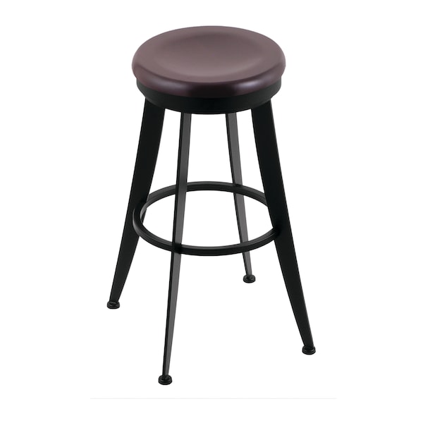 Laser 30" Swivel Bar Stool, Black Wrinkle, Dark Cherry Maple Seat